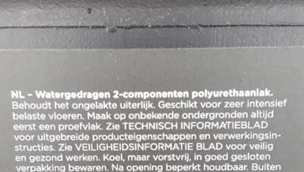 Onderzoek naar kunststof bestanddeel parketlak